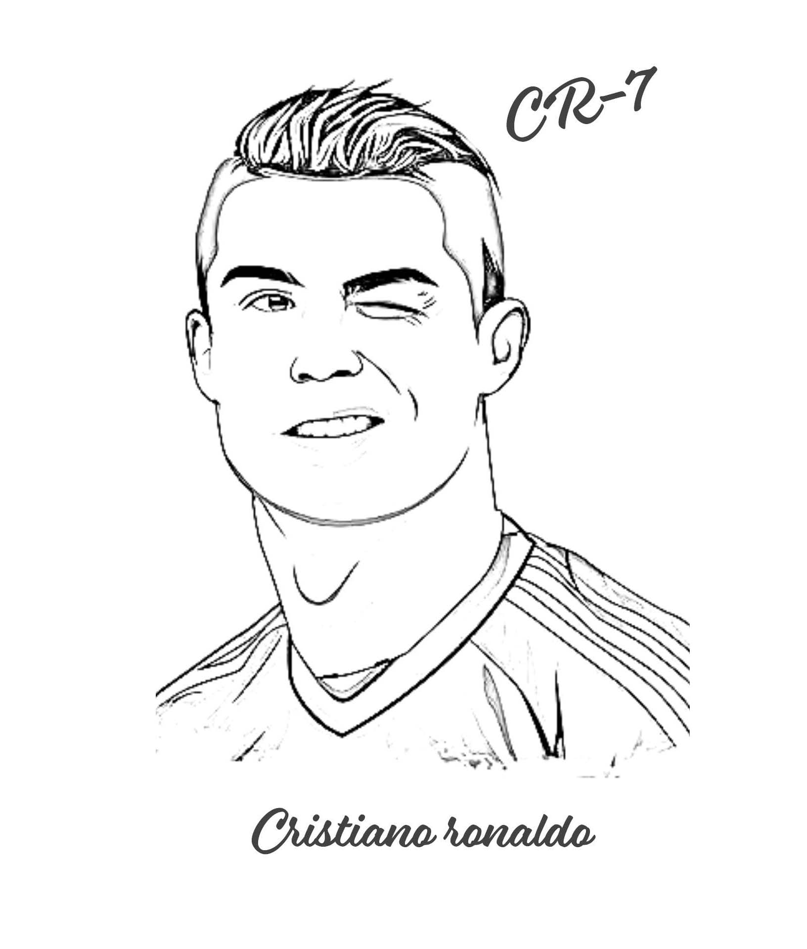 Peinture De Cristiano Ronaldo Drôle Gratuit coloring page