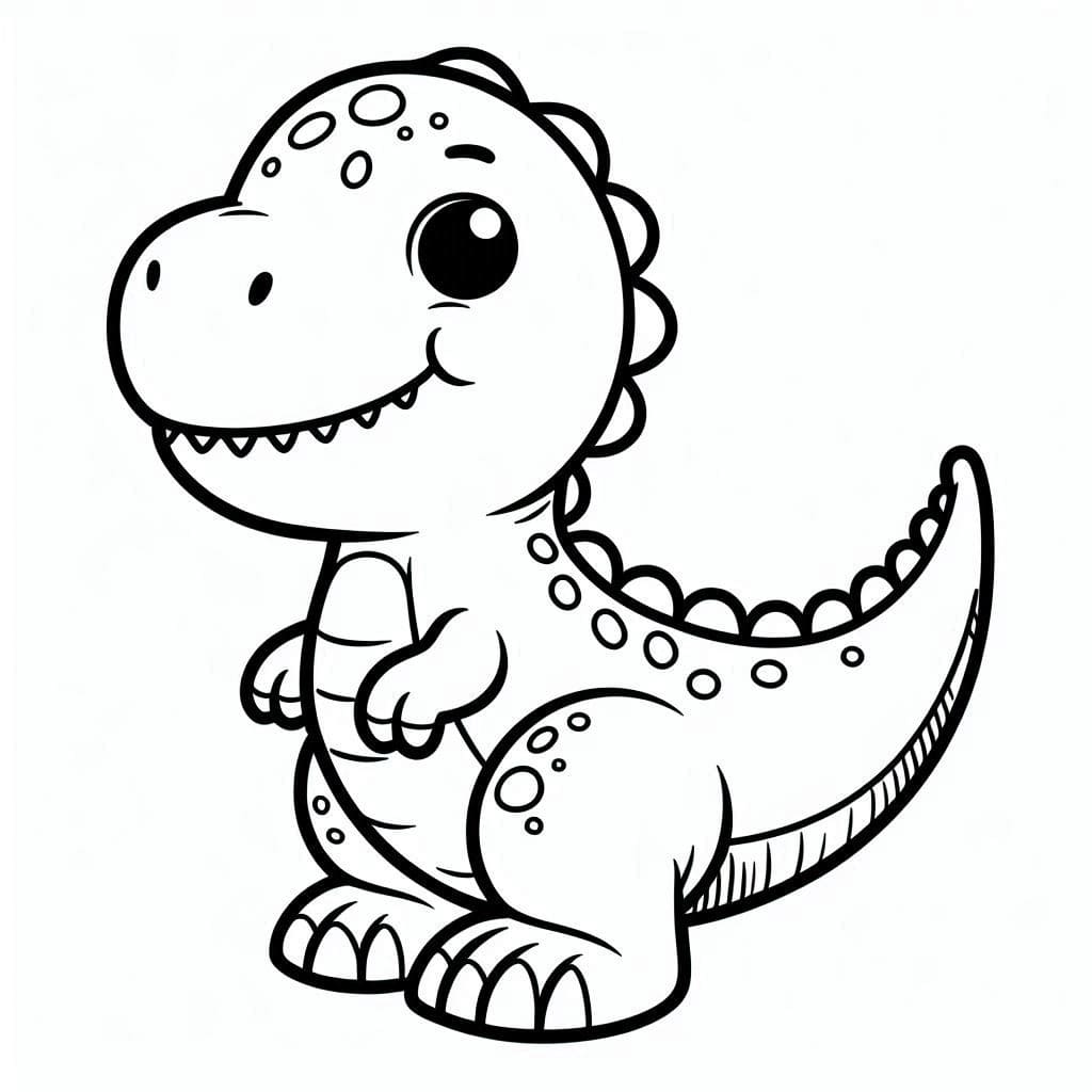 Peinture de Dinosaure mignon coloring page