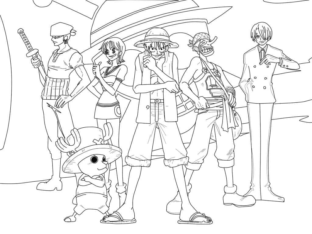 Personnages de Anime One Piece coloring page