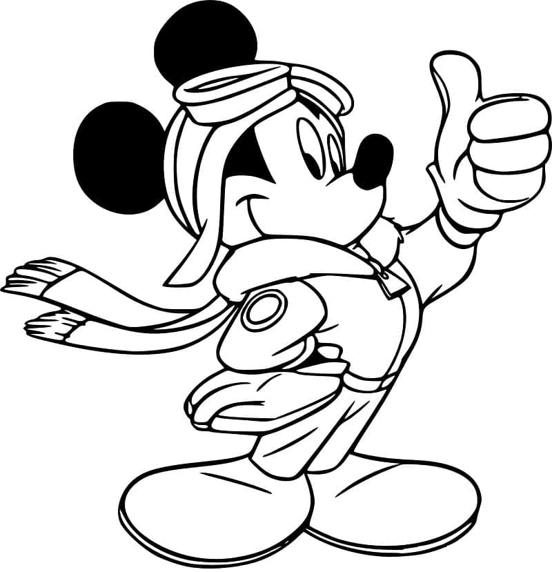 Coloriage Pilote Mickey Mouse