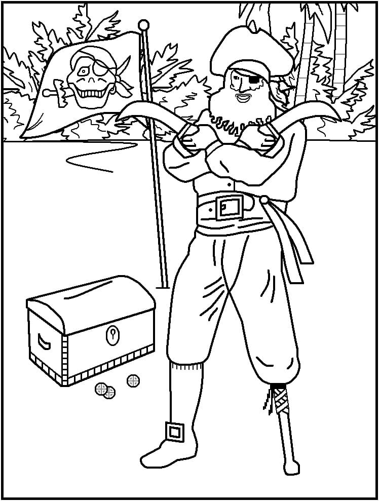 Pirate Souriant coloring page