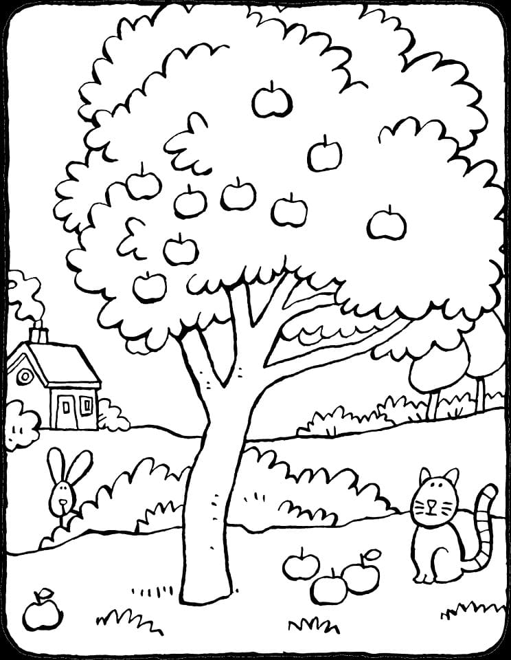 Pommier 5 coloring page