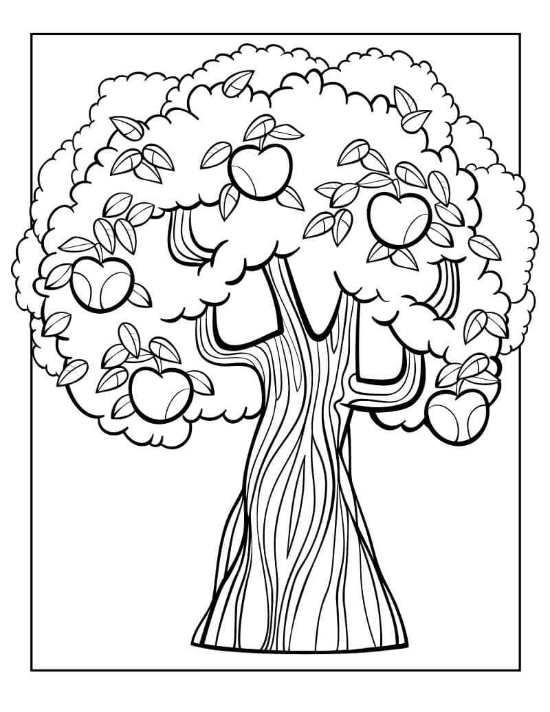 Pommier 9 coloring page