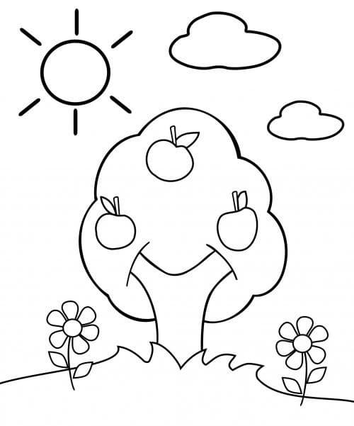 Pommier pour Les Enfants coloring page