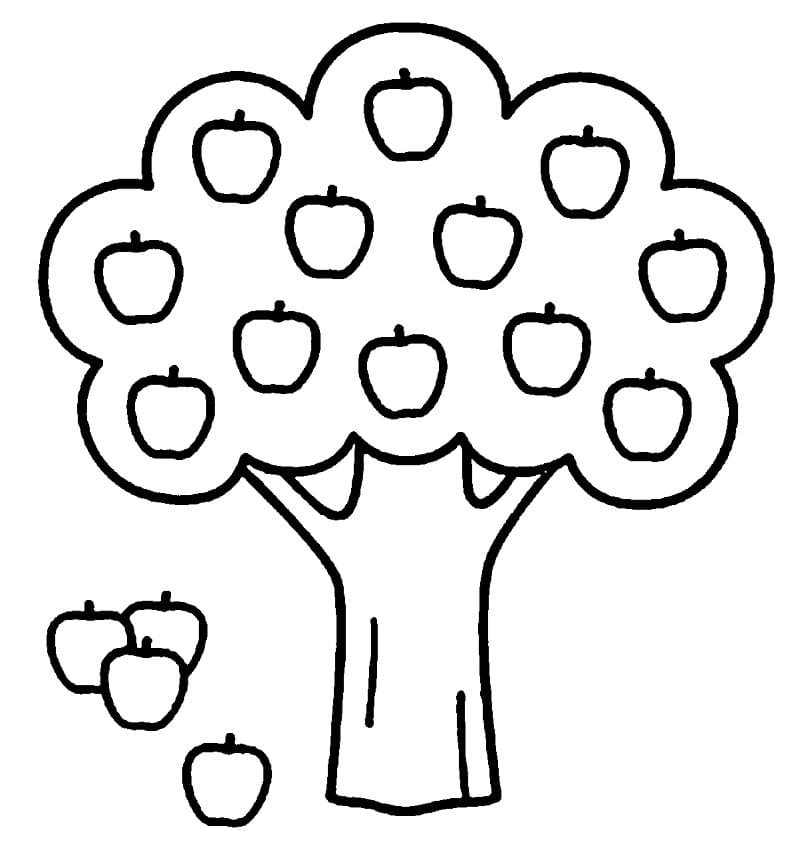 Pommier Simple coloring page