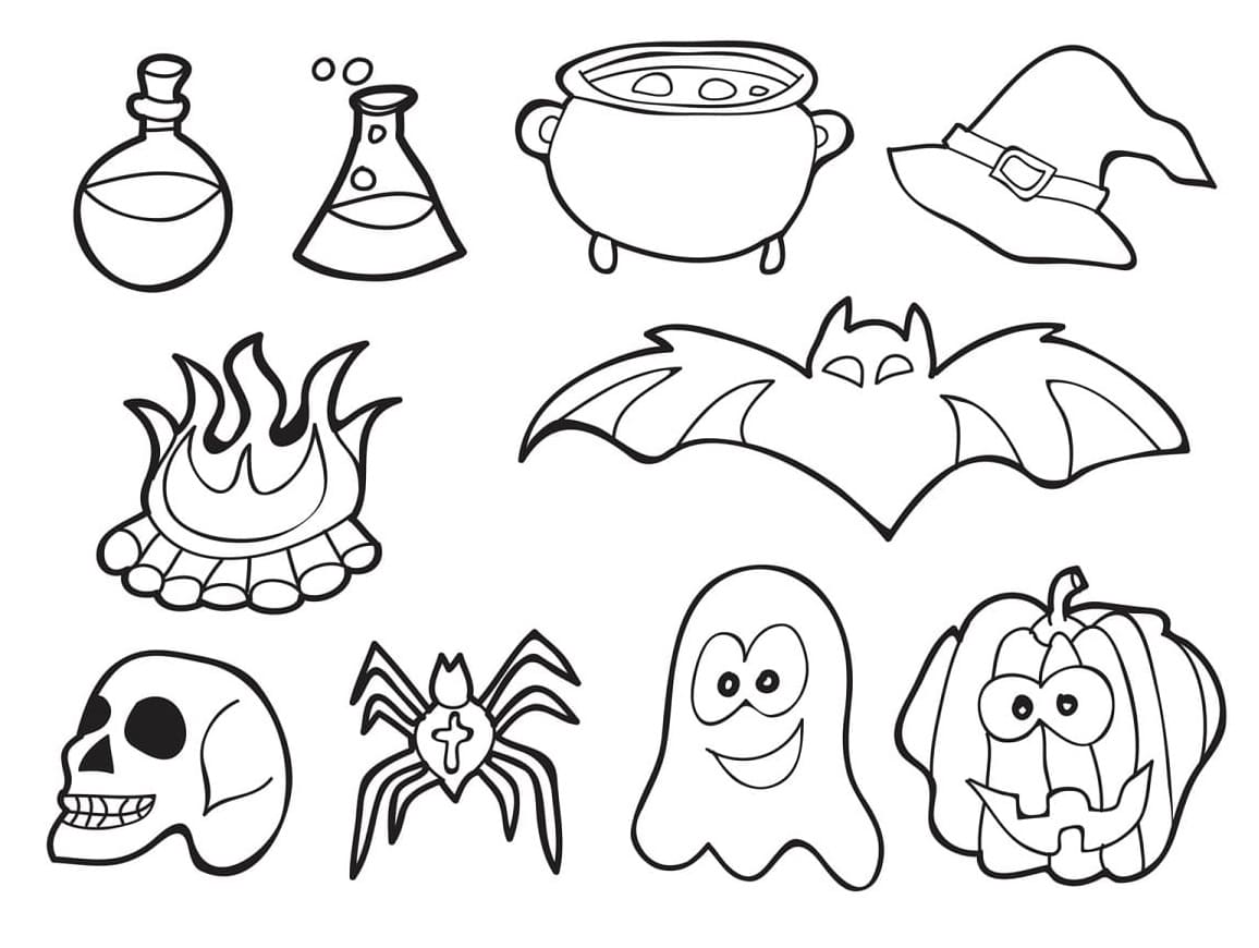 Symboles d’Halloween coloring page