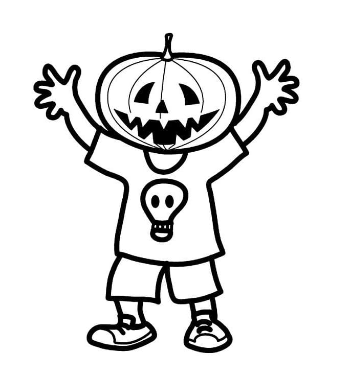 Tête de citrouille à Halloween coloring page