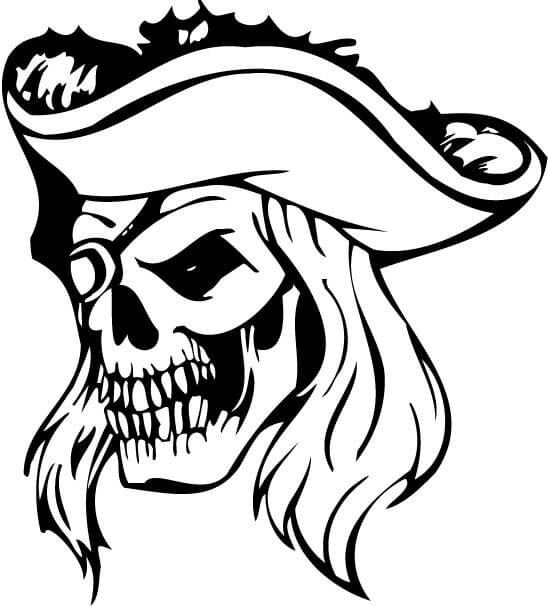 Tête de Mort Pirate coloring page