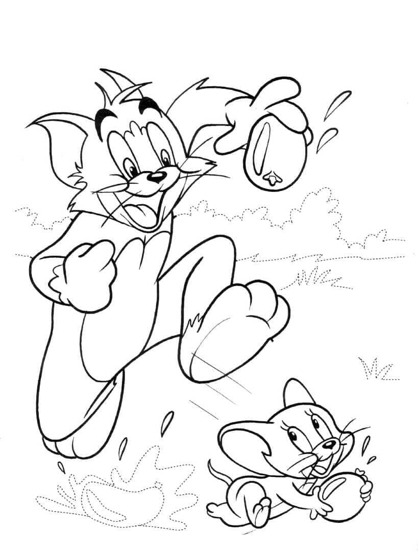 Coloriage Tom et Jerry Enjoués