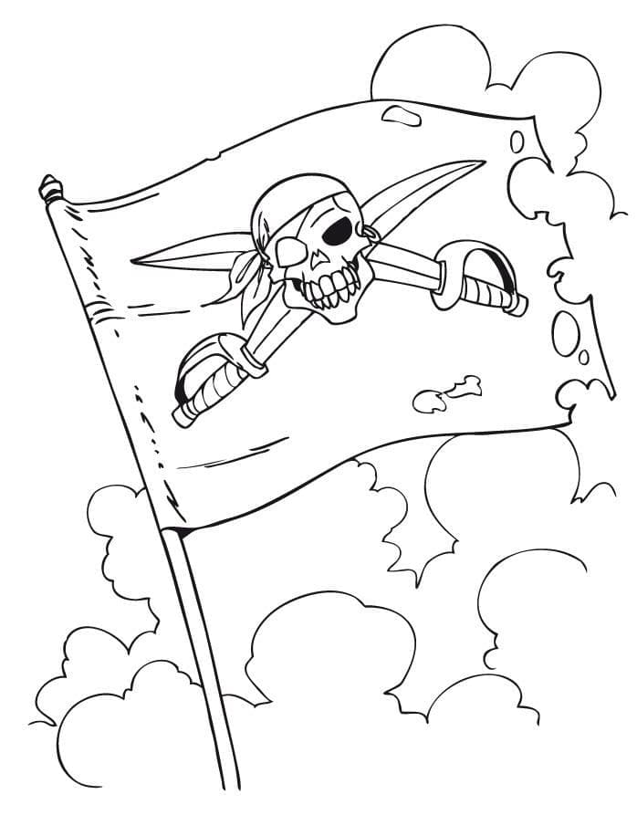 Coloriage Un Drapeau Pirate