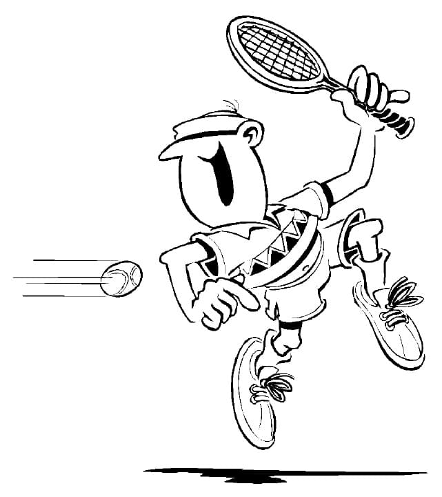 Un Homme Joue au Tennis coloring page