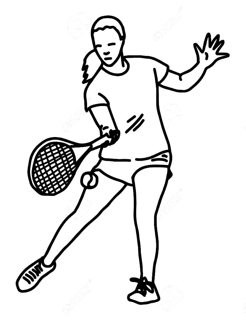 Un Joueur de Tennis coloring page