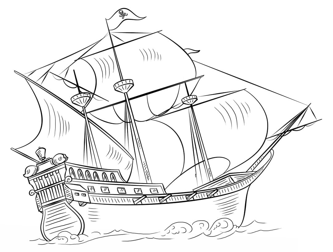 Vaisseau Pirate coloring page