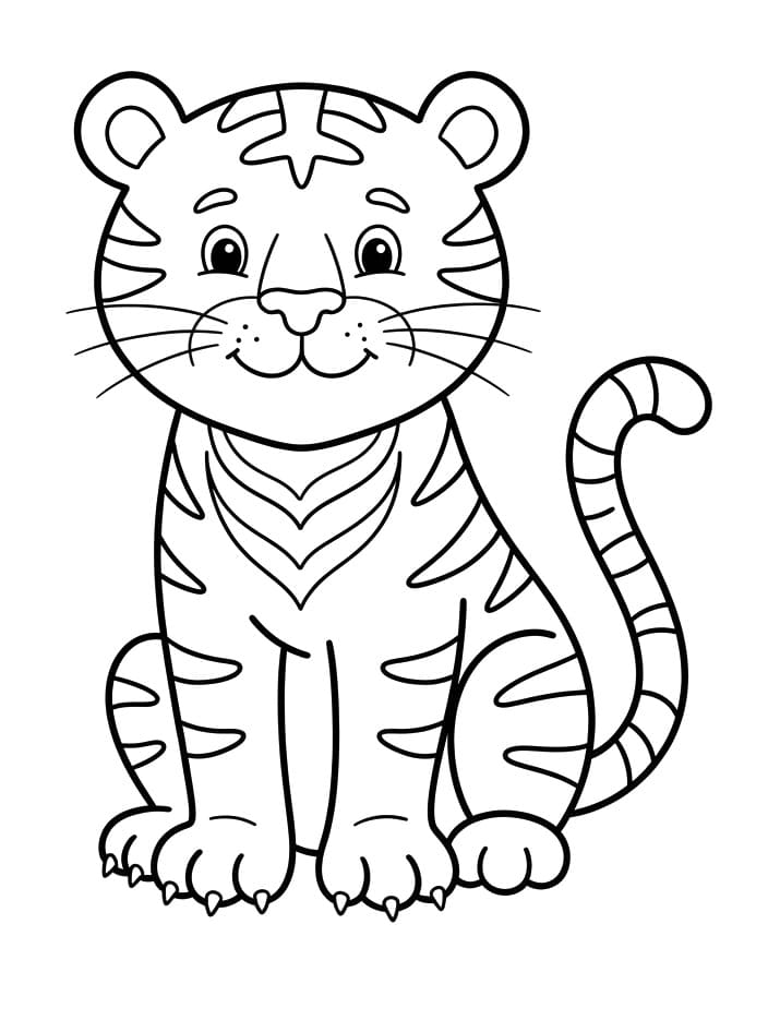 Peinture de Tigre mensonge coloring page
