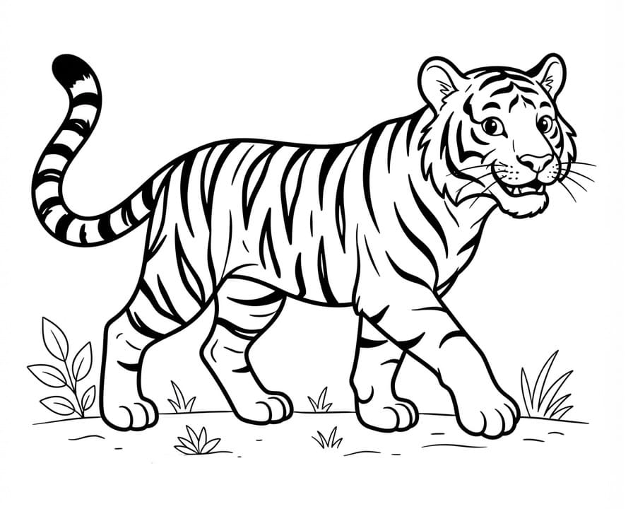 Coloriage Peinture de Tigre
