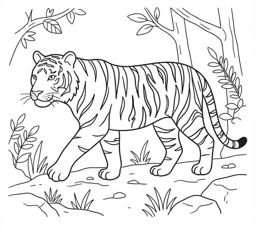 Coloriage Tigre Pour Enfant