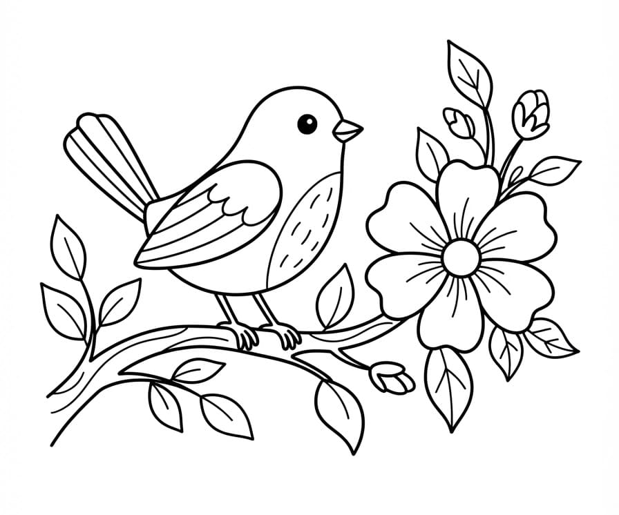 Coloriage Un très bel oiseau