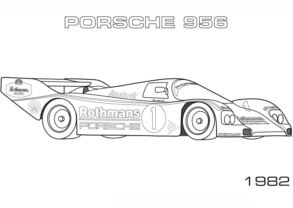 Coloriage 1982 Porsche 956