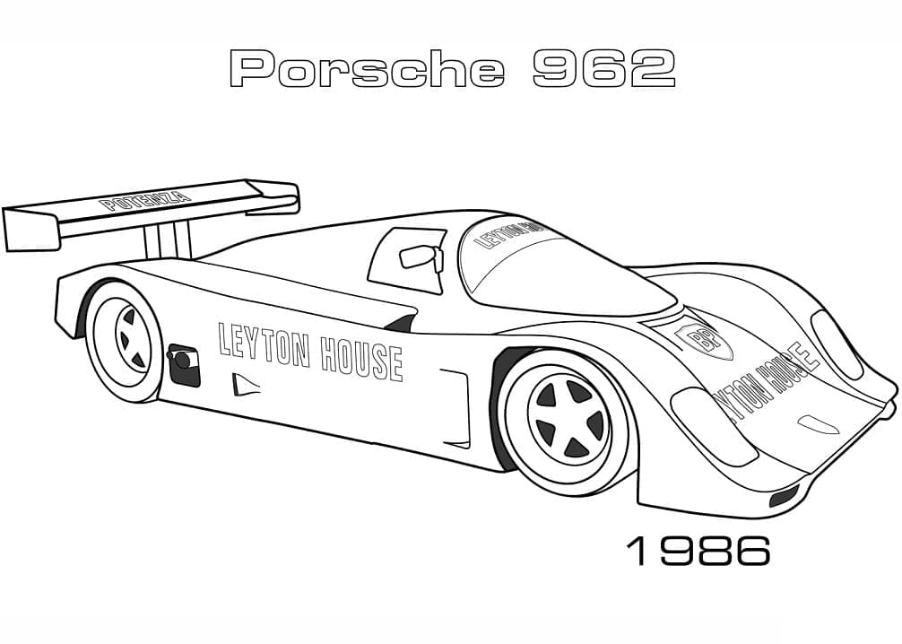 Coloriage 1986 Porsche 962