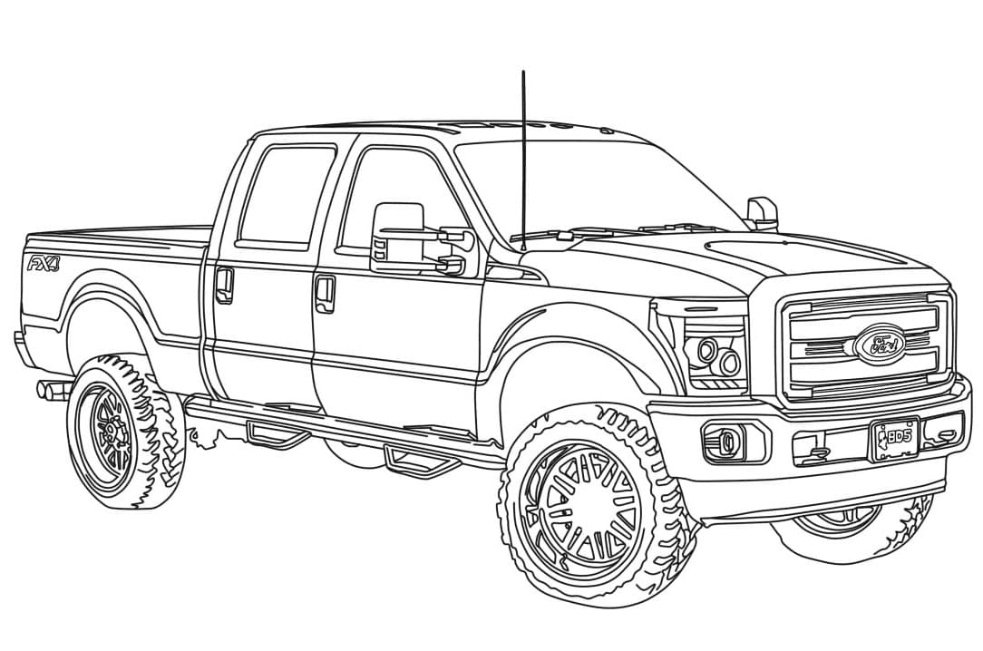 Coloriage 2014 Ford F250 Lifted