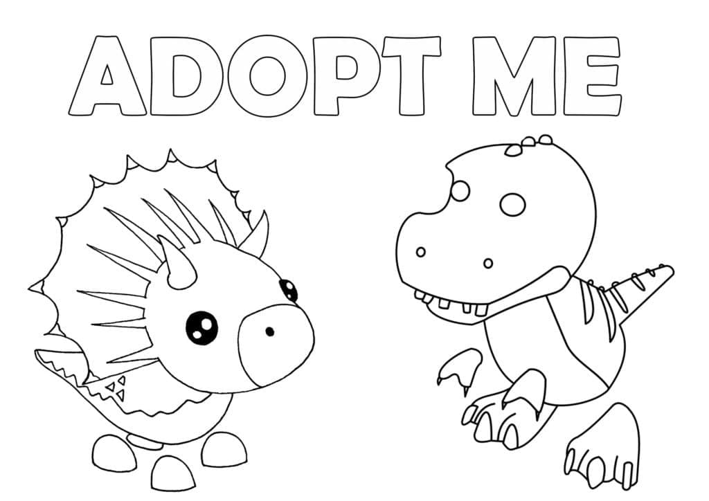 Adopt Me Dinosaures coloring page