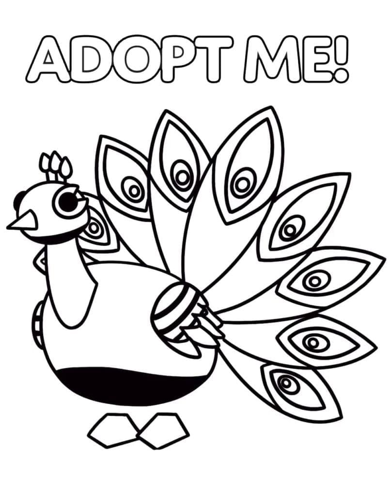 Adopt Me Paon coloring page