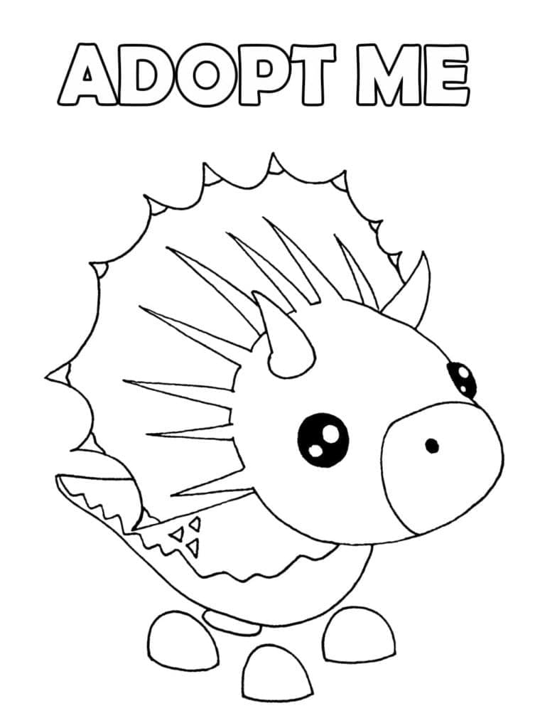Adopt Me Tricératops coloring page
