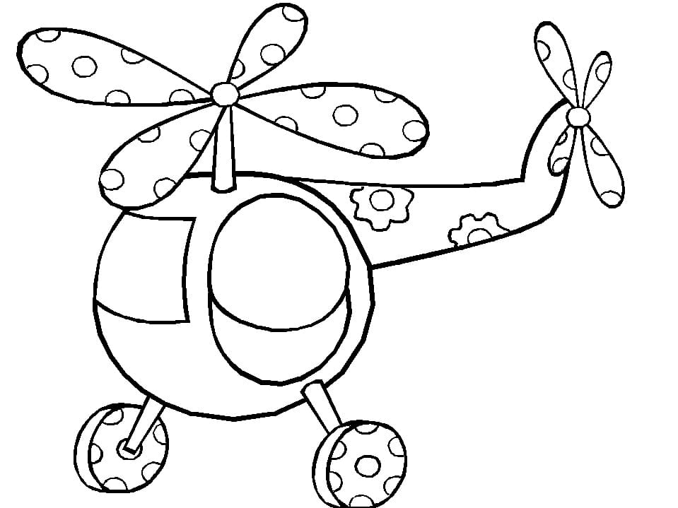 Coloriage Adorable Hélicoptère