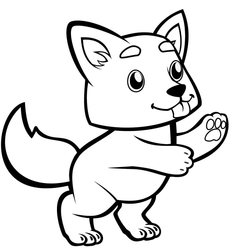 Adorable Loup coloring page