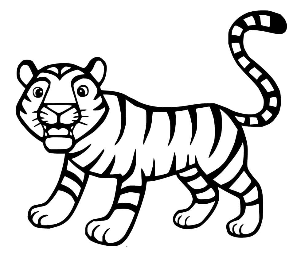 Coloriage Adorable Tigre