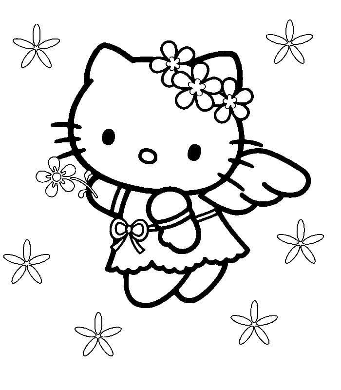 Ange Hello Kitty coloring page