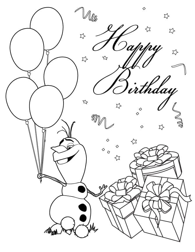 Anniversaire d’Olaf coloring page