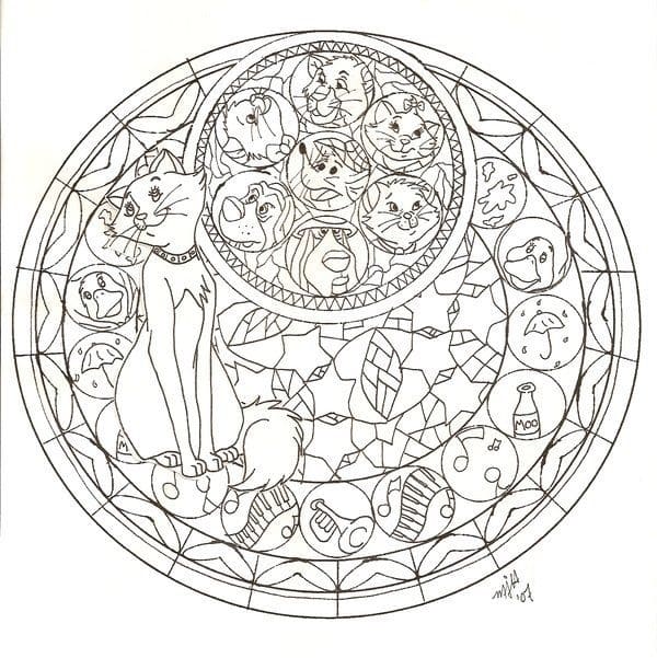 Coloriage Aristochats Mandala Disney