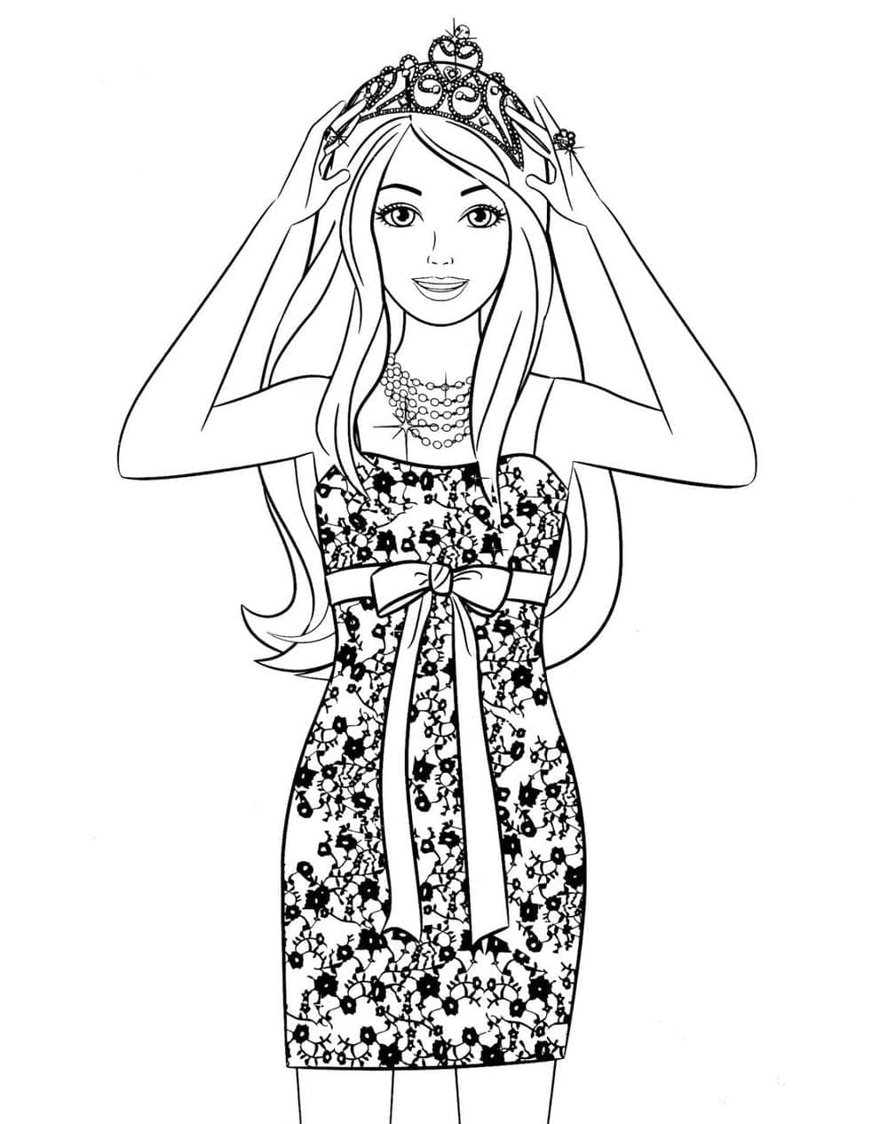 Coloriage Barbie avec Couronne