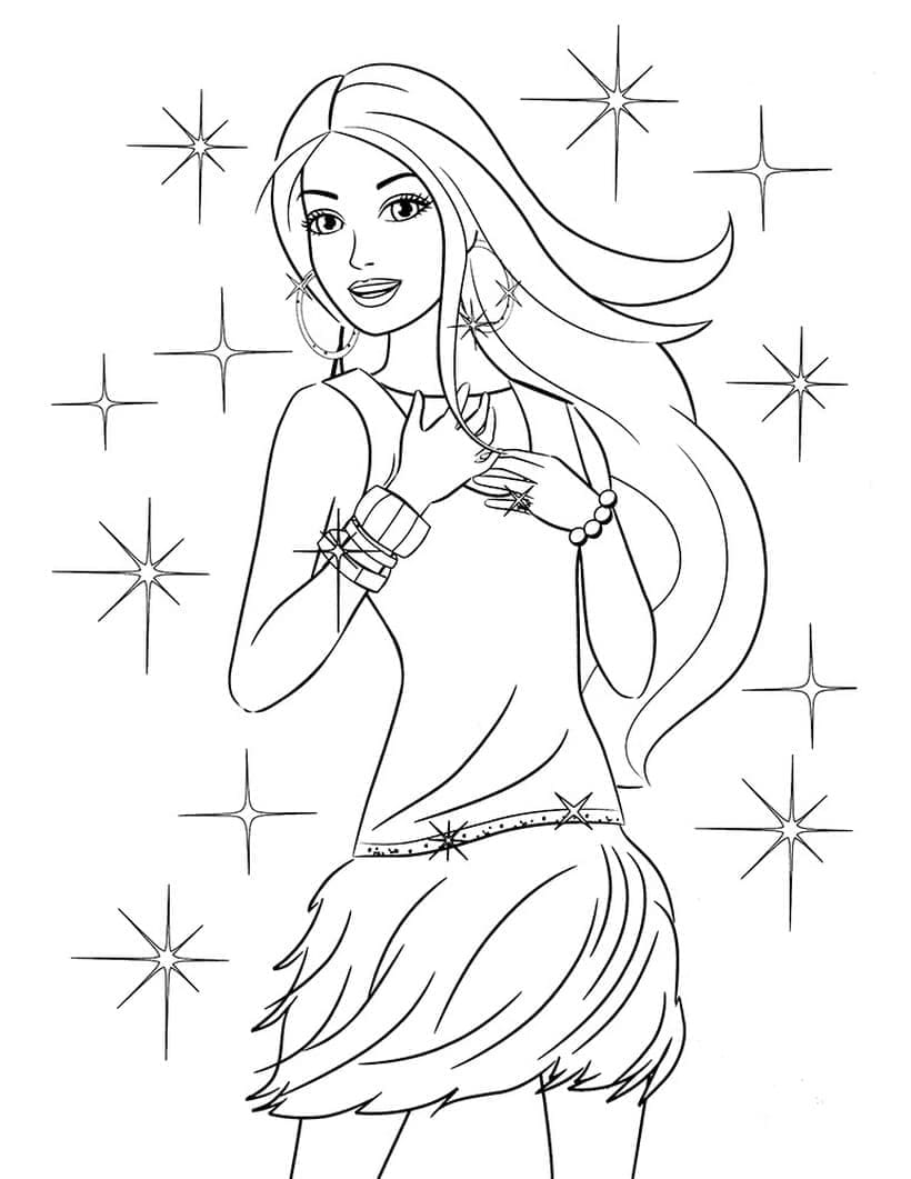 Coloriage Barbie Célèbre