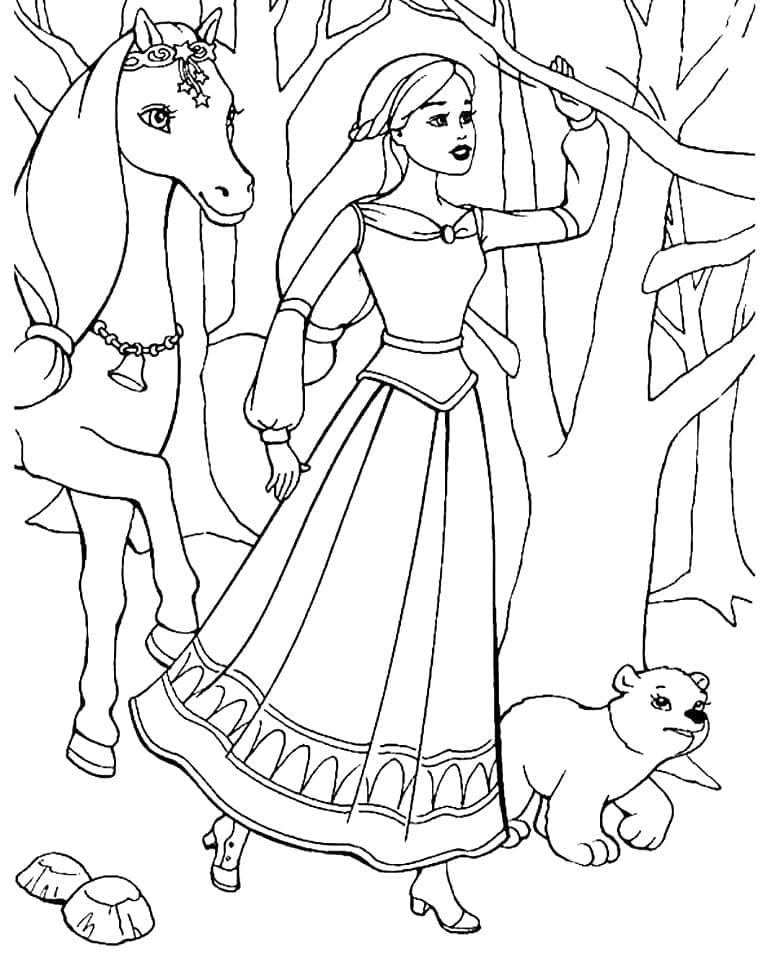 Barbie Dans la Forêt coloring page