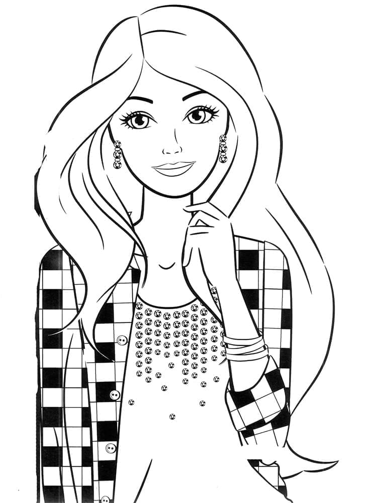 Coloriage Barbie Souriante