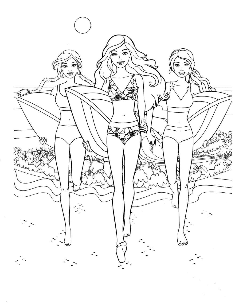 Barbie Surfeuse coloring page