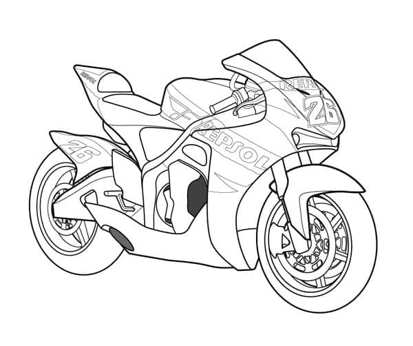 Belle Moto coloring page