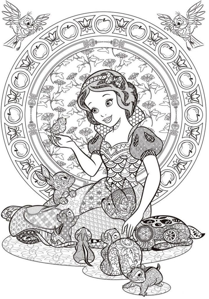 Blanche-Neige Mandala Disney coloring page