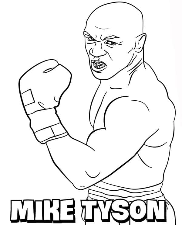 Coloriage Boxeur Mike Tyson