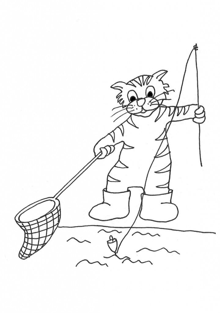Chat Pêcheur coloring page