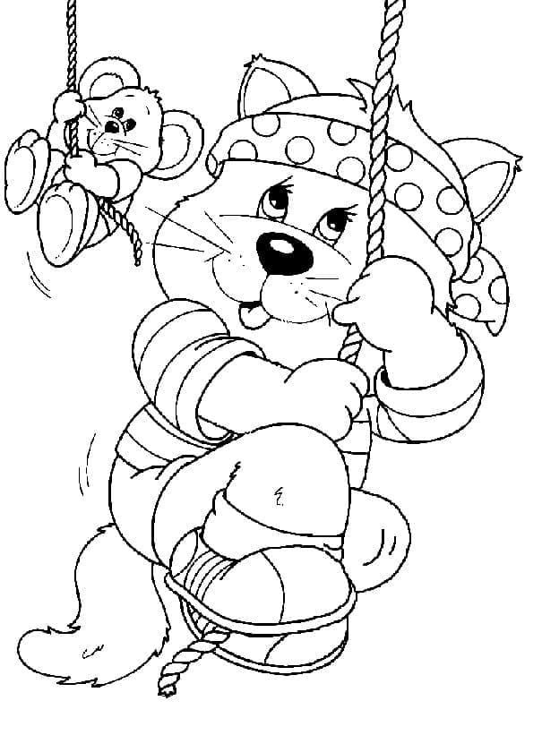 Chat Pirate coloring page