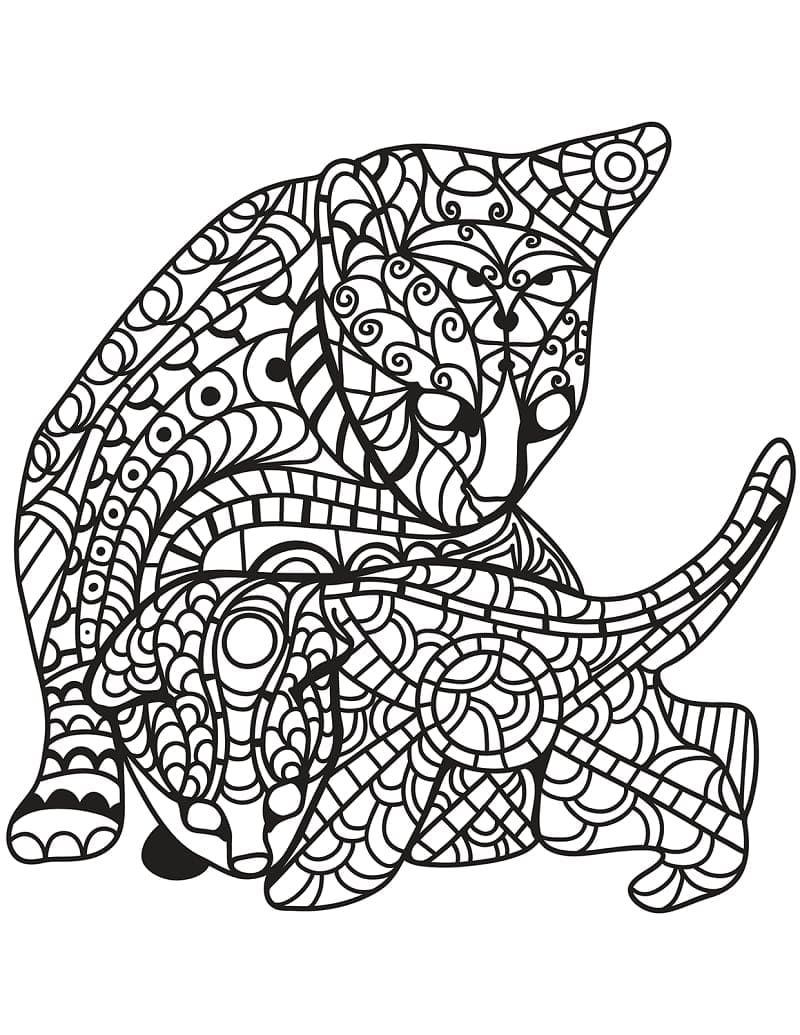 Chats Zentangle Pour Les Enfants coloring page