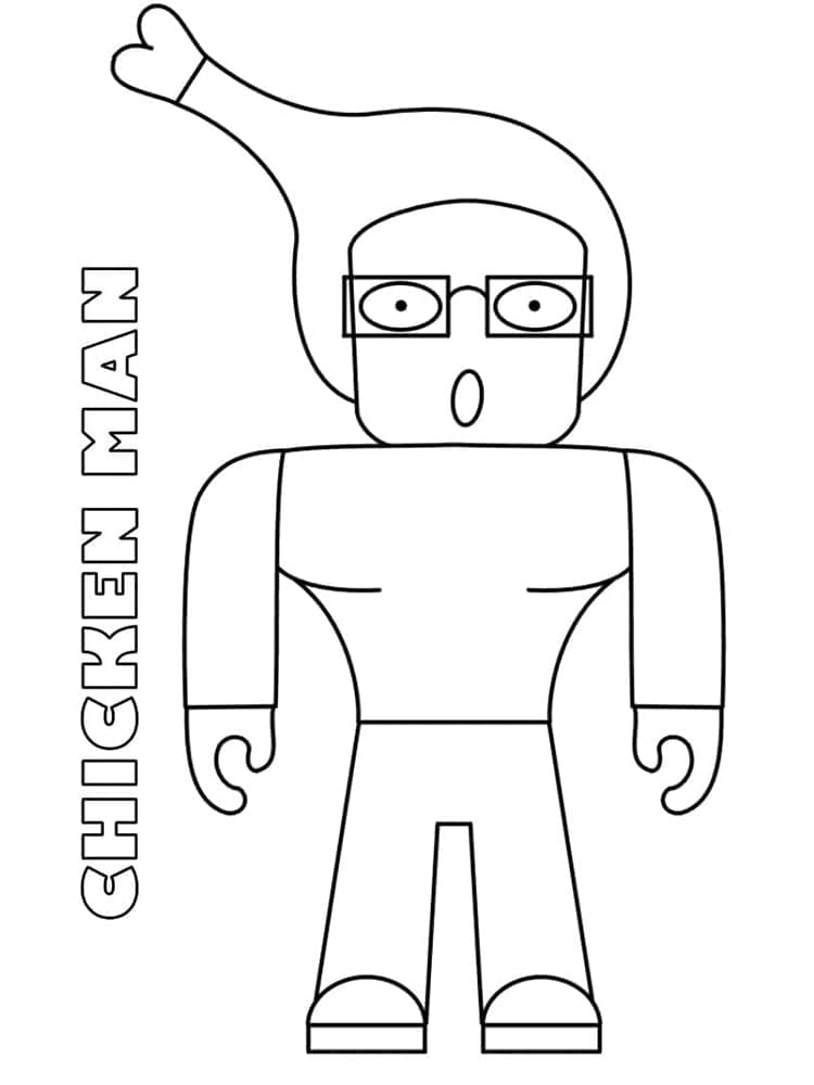 Chicken Man Roblox coloring page