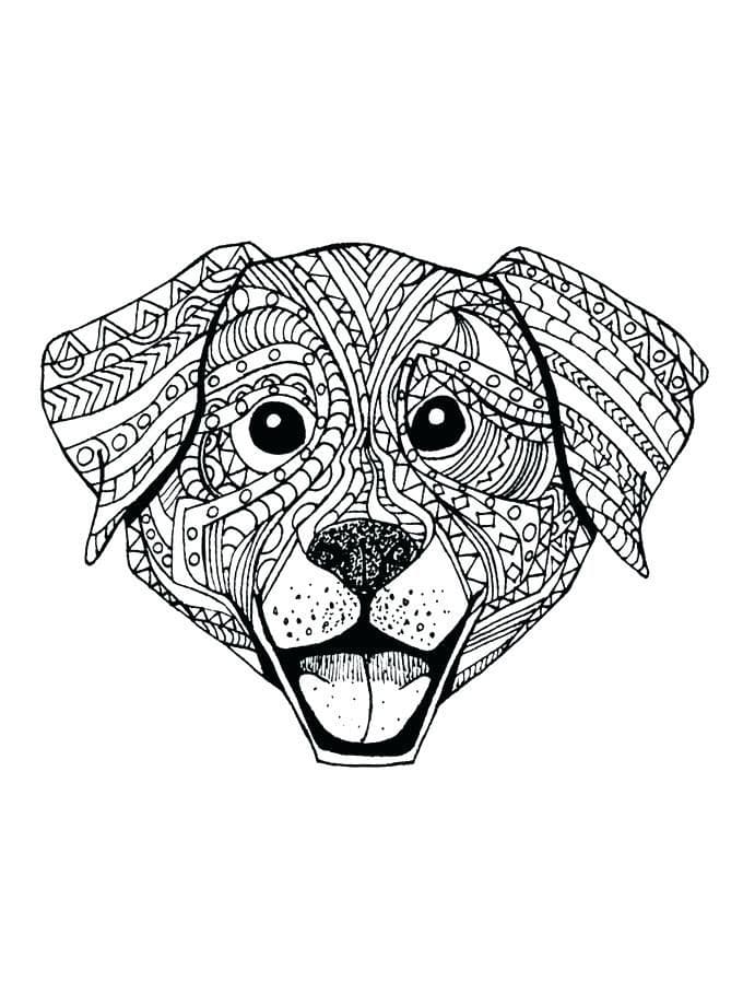 Chien Mandala Animaux coloring page