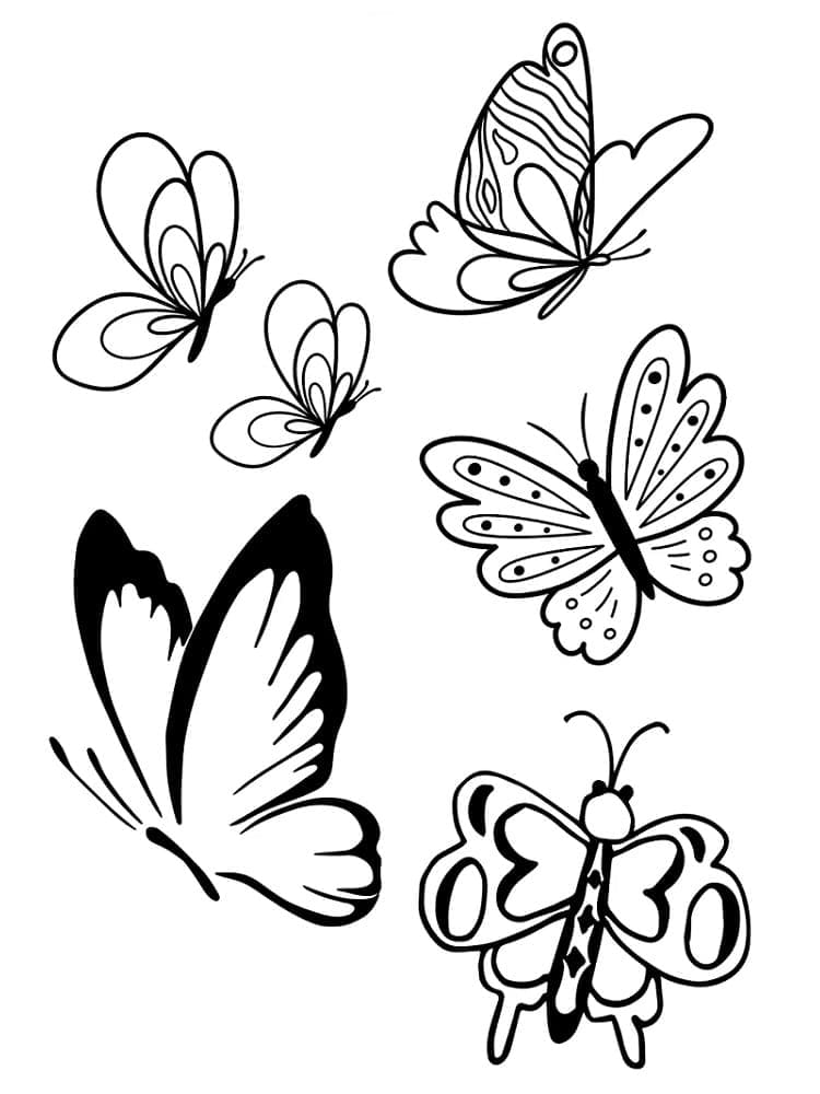 De jolis papillons coloring page