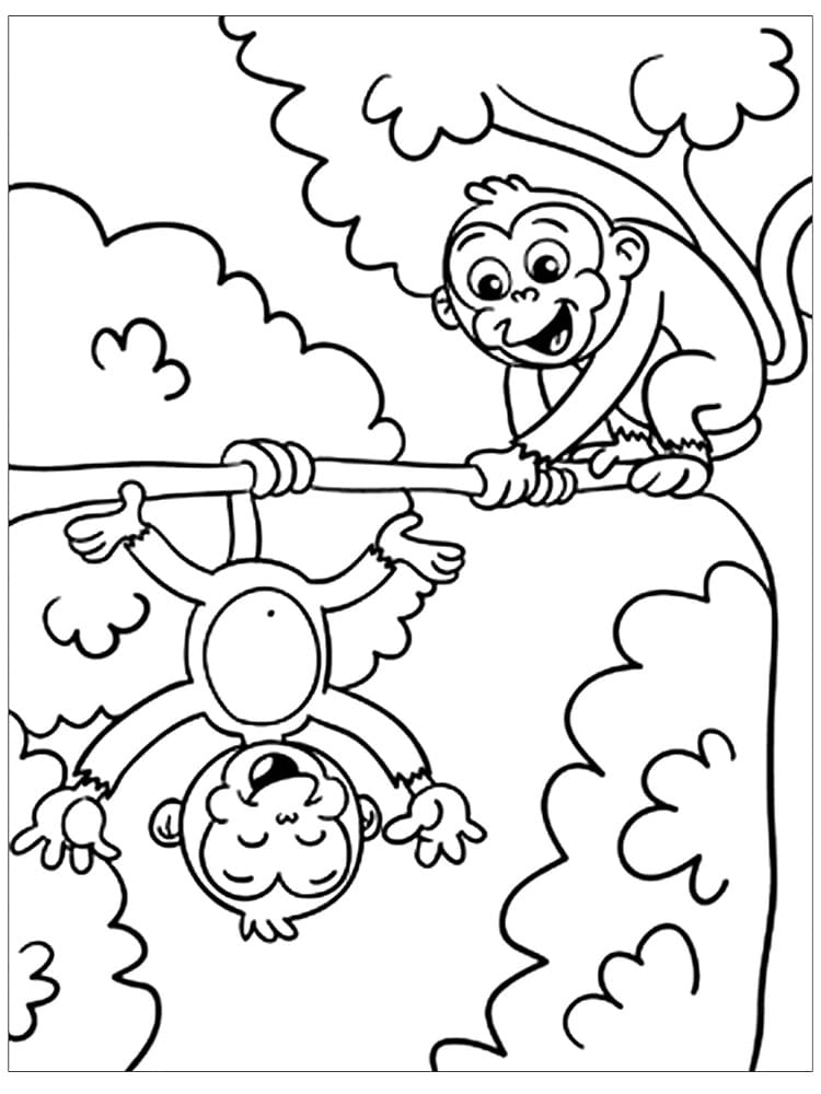 Dessin De Deux Singes coloring page