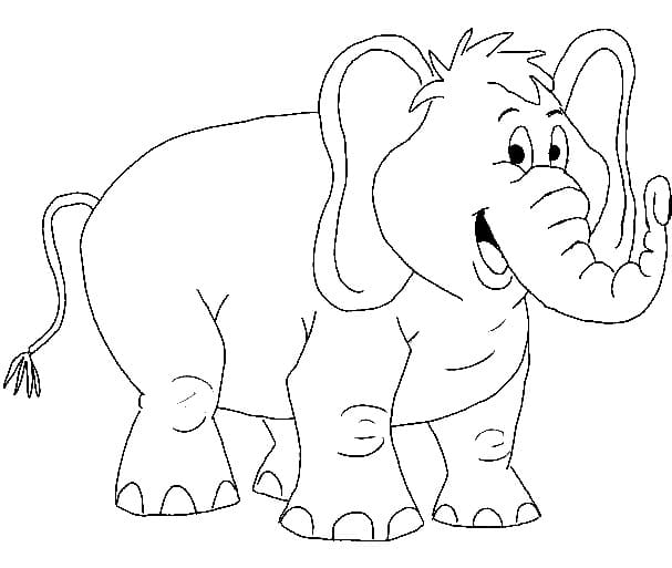 Dessin De Éléphant Animé Imprimable coloring page