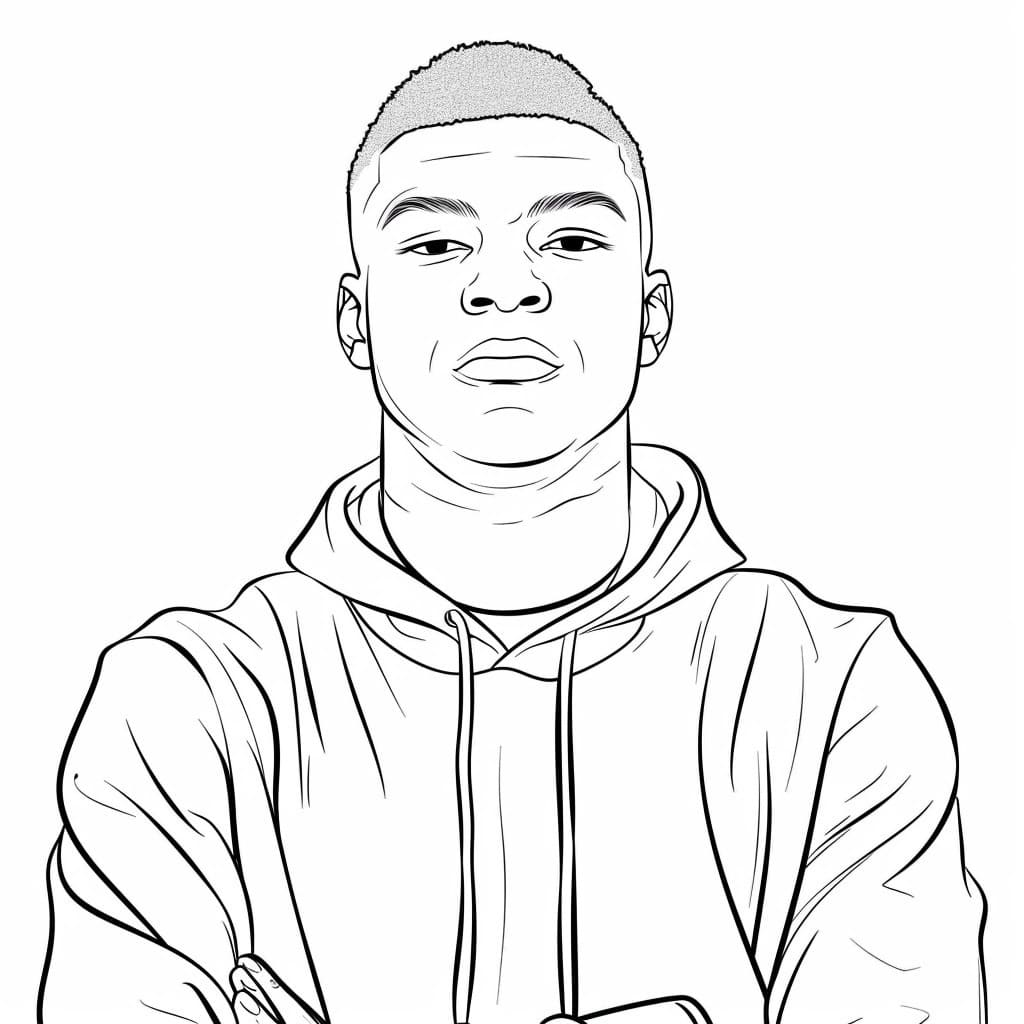 Dessin De Kylian Mbappé Célébrité coloring page